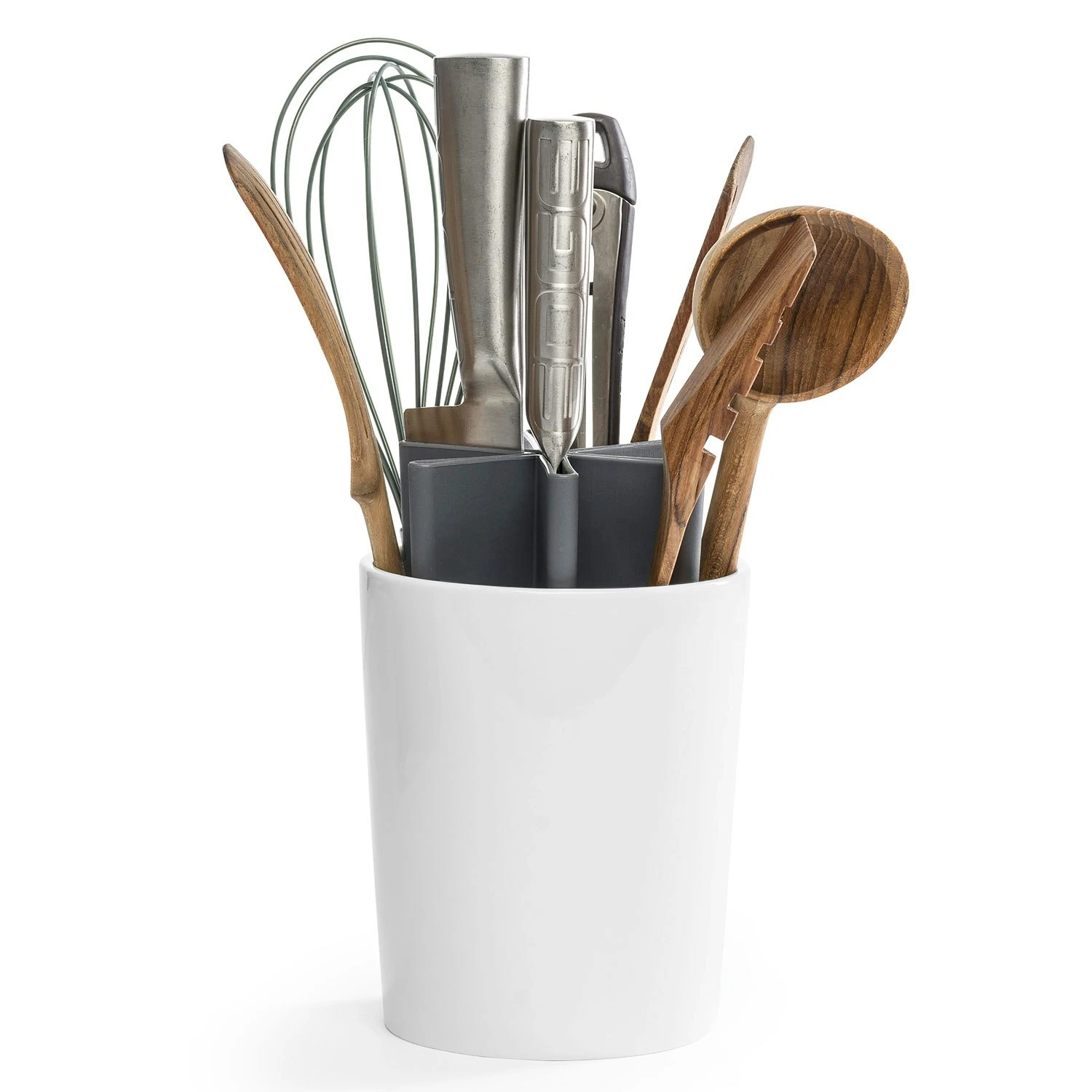 Angle Utensil Holder, White/Grey 1 Angle Utensil Holder, White/Grey