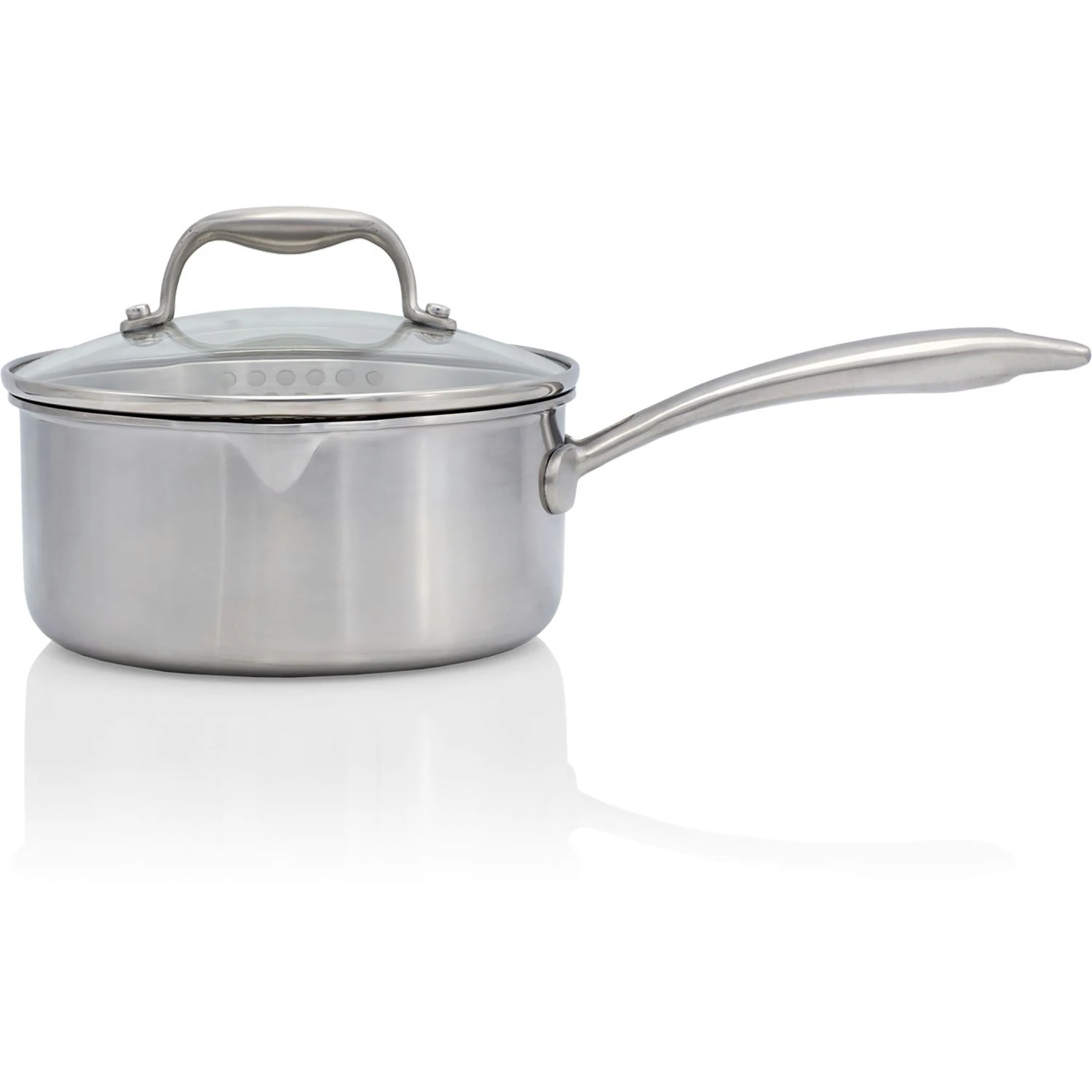 EGO Saucepan With Glass Lid 1,5 L, Stainless Steel 1 EGO Saucepan With Glass Lid 1,5 L, Stainless Steel