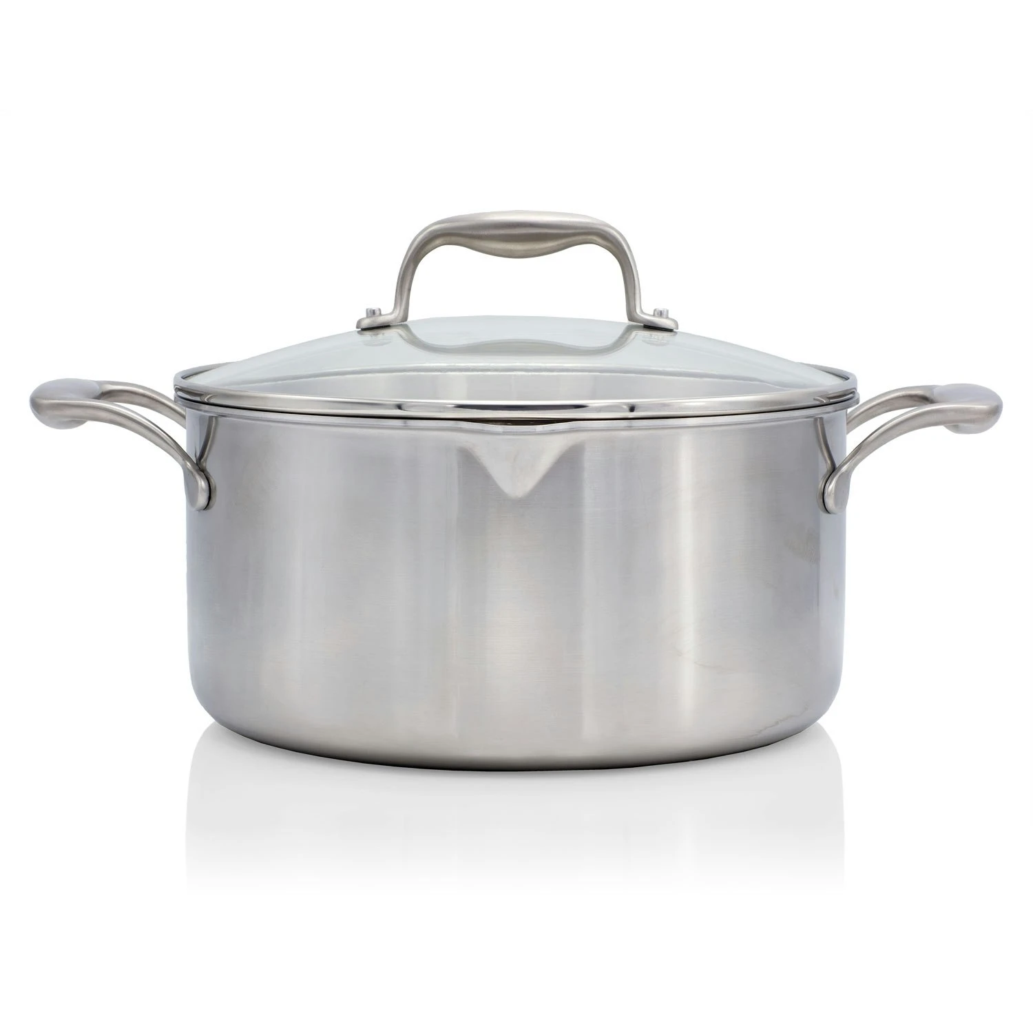 EGO Saucepan With Glass Lid 5 L, Stainless Steel 1 EGO Saucepan With Glass Lid 5 L, Stainless Steel