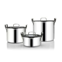 EGO Stackable Pot Set, Stainless Steel -Keukengerei Aanbiedingen ego stackable pot set stainless steel 8