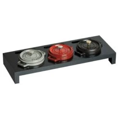 Staub Stand For 3 Round Mini Cocottes, Black Wood