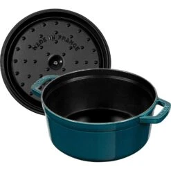 Staub Cocotte Rond 24 Cm 3,8 L, Petrolblauw -Keukengerei Aanbiedingen staub staub cocotte rond 2